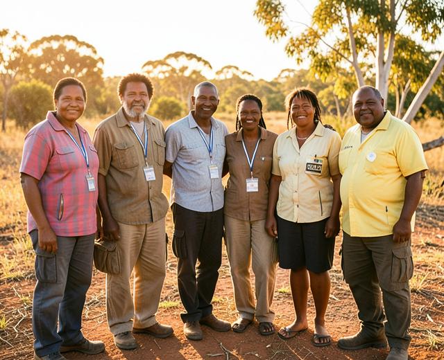 Community health workers standing together outdoors